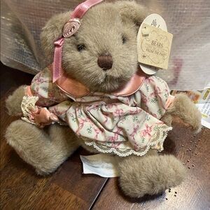 Plush Teddy Bear with Pink Dress